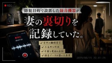 防犯目的で設置した録音機器が、妻の裏切りを記録していた。